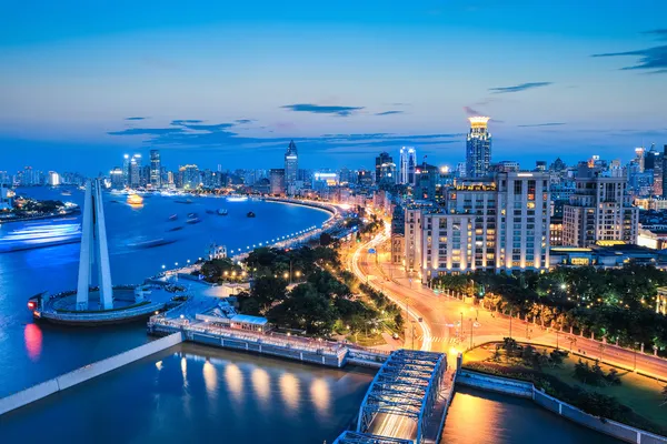 Güzel gece içinde shanghai bund — Stok fotoğraf