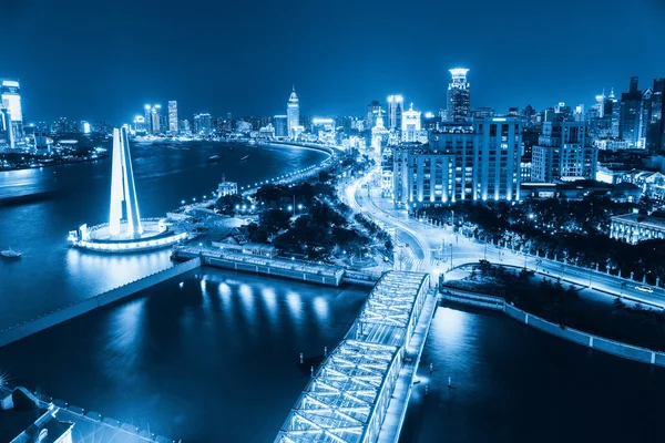 Shanghai the bund at night — Stock Photo, Image