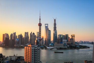 Skyline sunrise shanghai