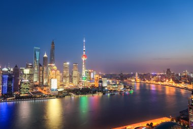 manzarası içinde gece shanghai