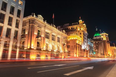 shanghai Bund sokakları geceleri