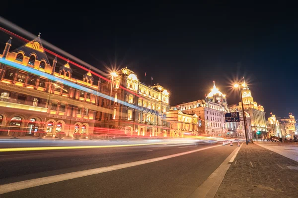 Shanghai bund straat 's nachts — Stockfoto