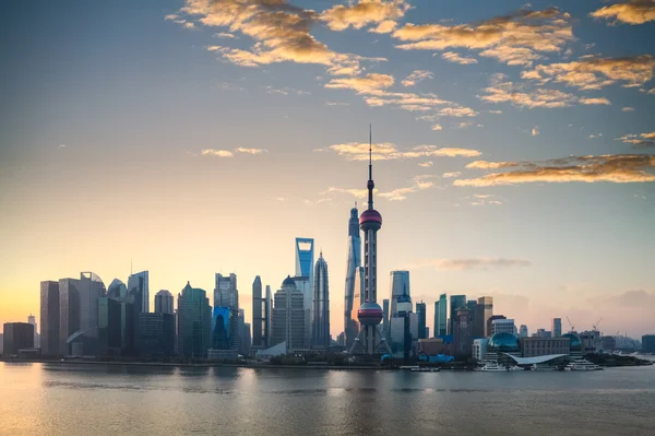Shanghai skyline in a beautiful morning — Stock Photo, Image