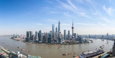 LuJiaZui panoramik ve huangpu Nehri shanghai