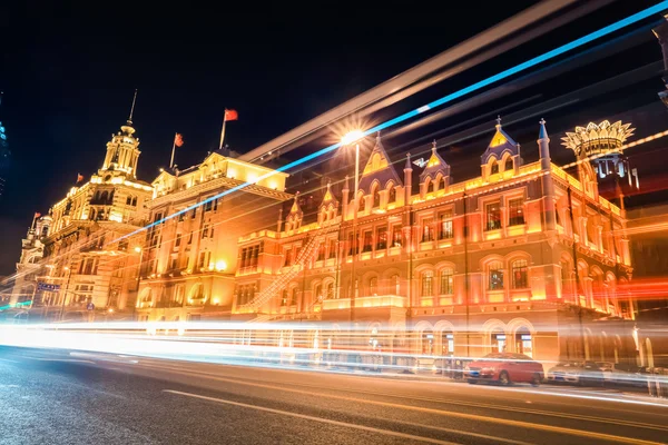 Shanghai bund at night — Stock Photo, Image