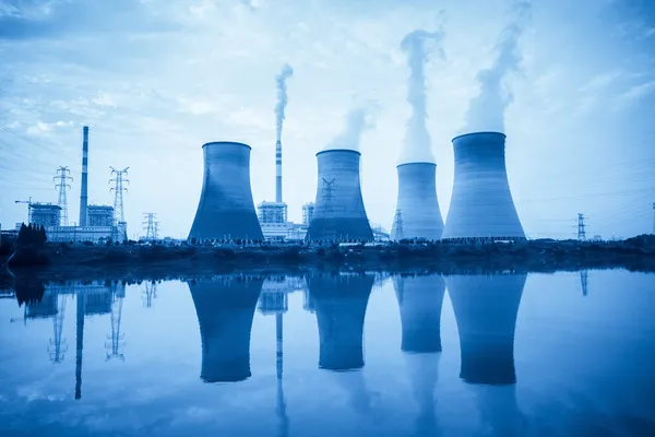 Blue power plant — Stock Photo, Image