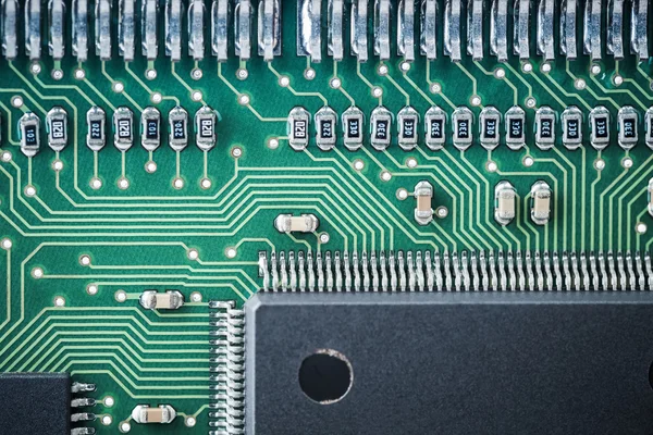 Processor and circuit board closeup — Stock Photo, Image