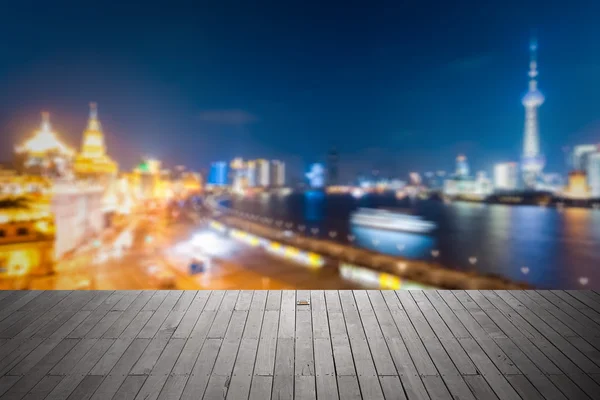 Bokeh fondo ciudad de shanghai por la noche — Foto de Stock