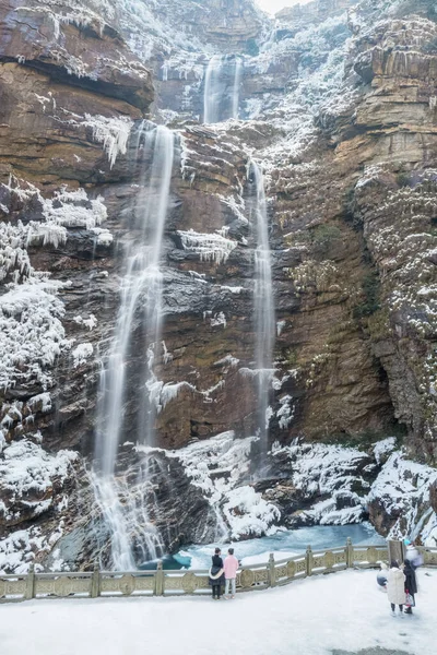 Mount Lushan Three Step Waterfalls Winter Jiangxi Province China — Stock Photo, Image