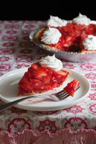 Strawberry Jello Pie Whipped Cream — Fotografia de Stock