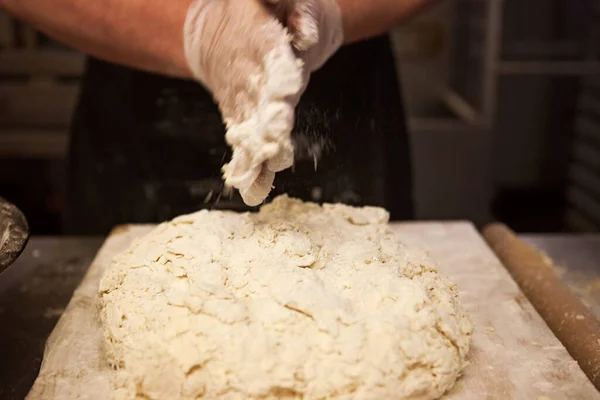Making Biscuits Scratch Profesjonalnej Restauracji Kuchnia Piekarnia — Zdjęcie stockowe