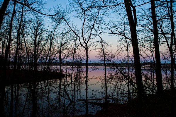 Φράγμα Hoover Reservoir Στο Westerville Columbus Οχάιο Την Αυγή — Φωτογραφία Αρχείου