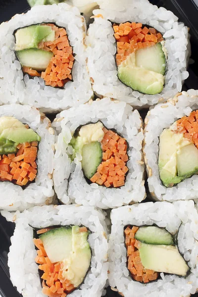 Vegetarisches Veganes Sushi Takeout — Stockfoto