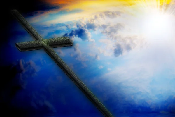Kříž proti obloze — Stock fotografie