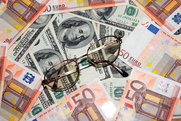 Dollar en euro — Stockfoto