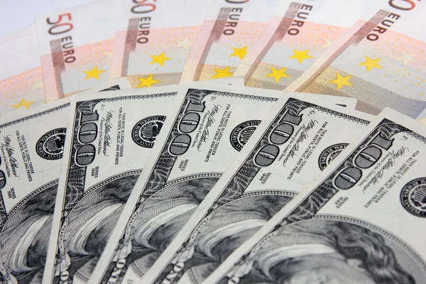 Dolary a euro — Stock fotografie