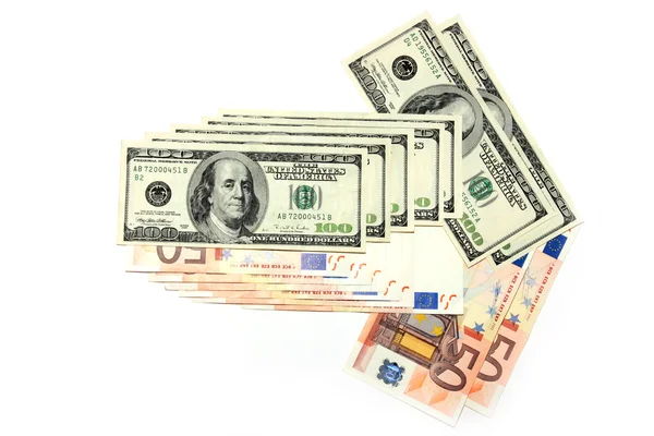 Dollár és az euró — Stock Fotó