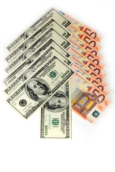 Dollari ed euro — Foto Stock