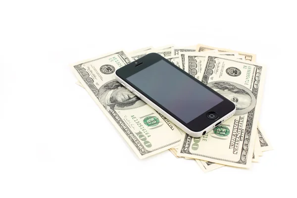 Telefon och dollar — Stockfoto