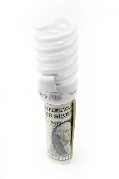 Lamp and dollar — Stock Photo, Image