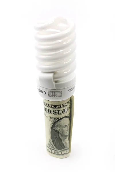 Lamp and dollar — Stock Photo, Image