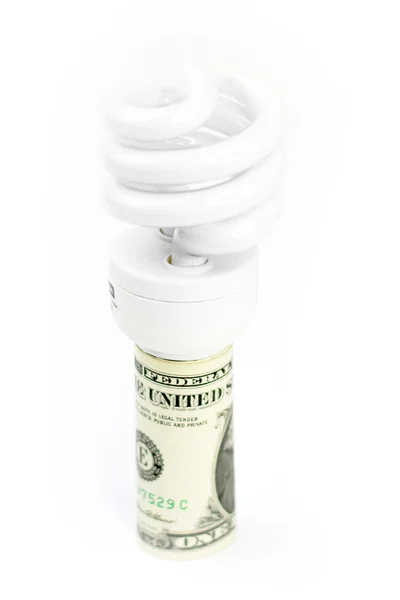 Lamp and dollar — Stock Photo, Image