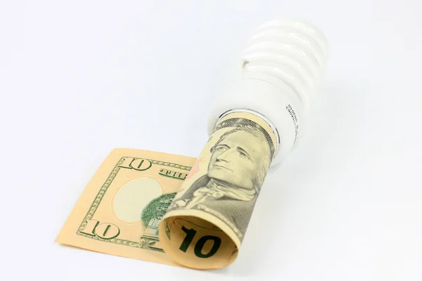 Lamp and dollar — Stock Photo, Image
