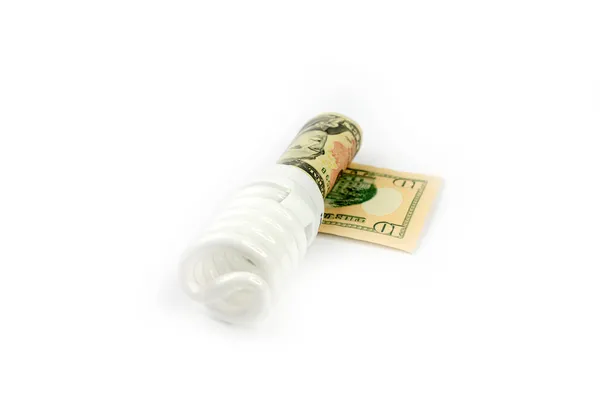 Lamp and dollar — Stock Photo, Image