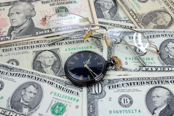 Bril dollar horloge — Stockfoto