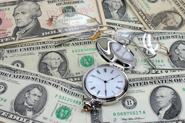 Bril dollar horloge — Stockfoto