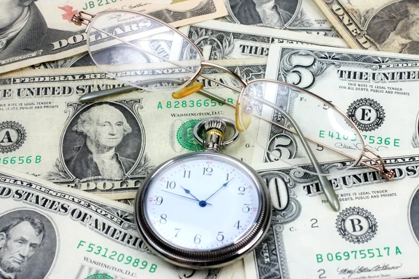 Bril dollar horloge — Stockfoto