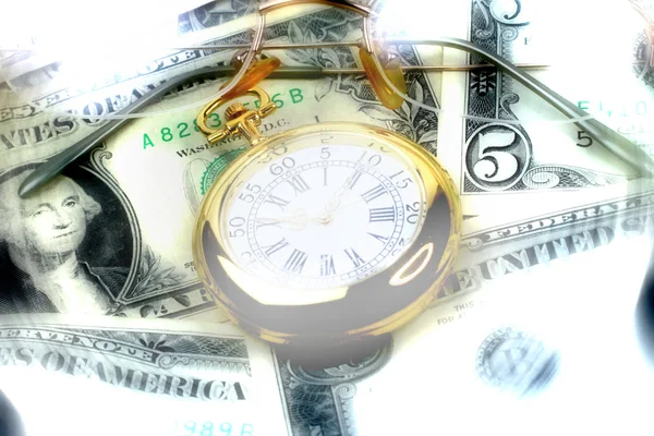 Bril dollar horloge — Stockfoto