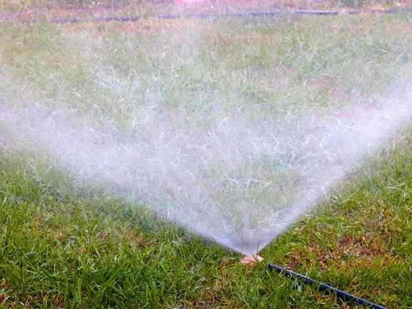 water flow when watering the lawn with a plastic spray