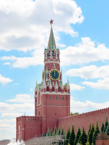 Tour Spasskaya Kremlin Moscou Comme Symbole Force Pouvoir Russie — Photo