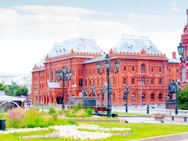Дивні Стіни Будинку Історичного Музею Красній Площі Москві — стокове фото