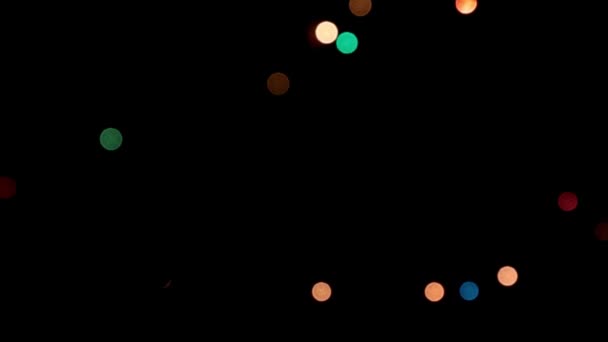 Lumières Floues Lampes Multicolores Guirlande Noël — Video