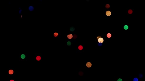 Lumières Floues Lampes Multicolores Guirlande Noël — Video