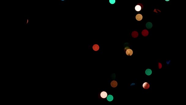 Luci Sfocate Lampade Multicolori Ghirlanda Natale — Video Stock