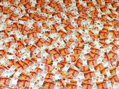 Bir yığın beş bin kâğıt Rus rublesi.