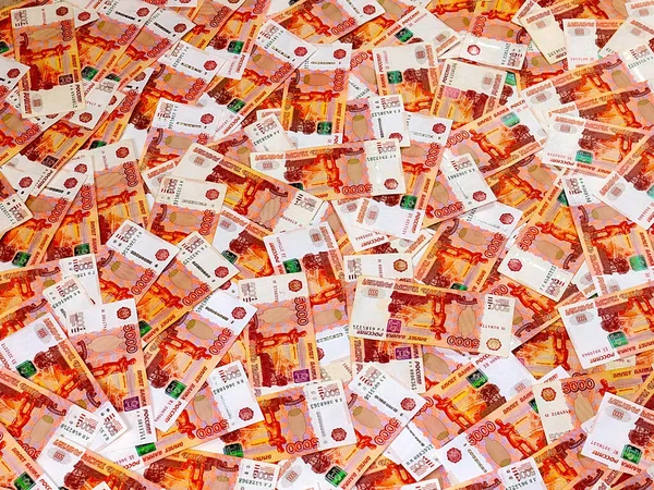 Bir yığın beş bin kâğıt Rus rublesi.