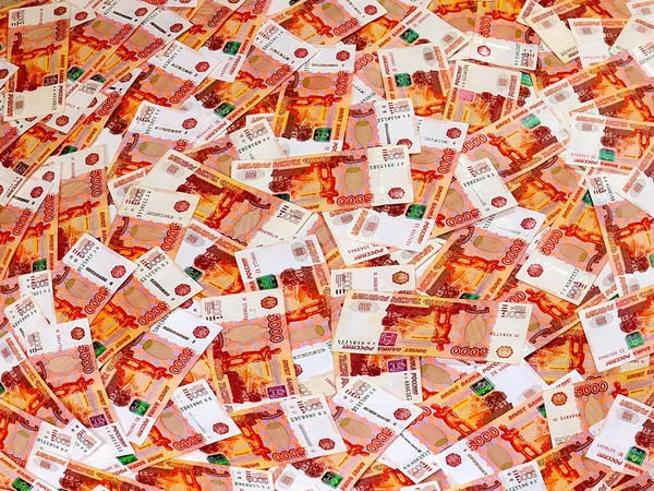 Bir yığın beş bin kâğıt Rus rublesi.