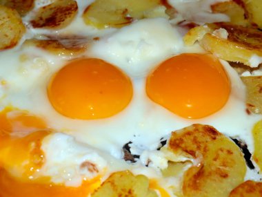 Sabah kahvaltının bir parçası olarak çırpılmış yumurta.