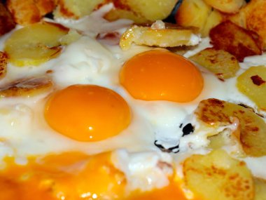 Sabah kahvaltının bir parçası olarak çırpılmış yumurta.