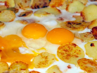 Sabah kahvaltının bir parçası olarak çırpılmış yumurta.