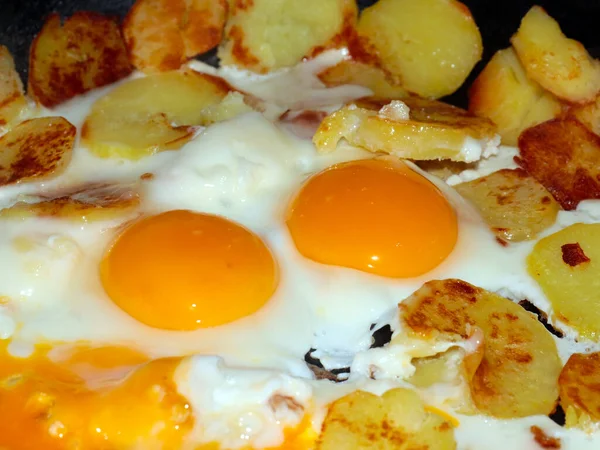 Délicieux Oeufs Brouillés Frits Dans Cadre Votre Petit Déjeuner Matinal — Photo