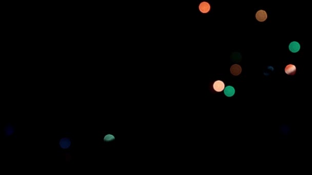 Luci Sfocate Lampade Multicolori Ghirlanda Natale — Video Stock