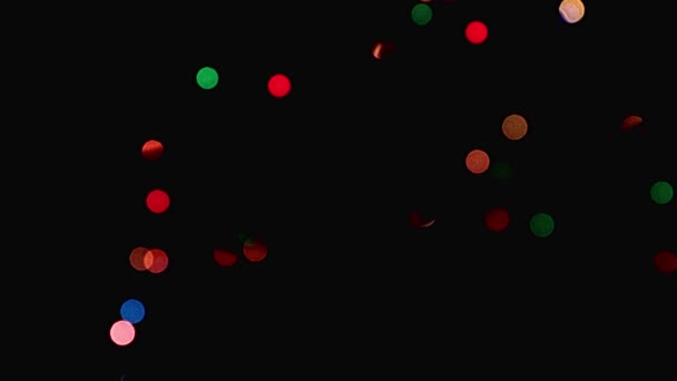 Lumières Floues Lampes Multicolores Guirlande Noël — Video