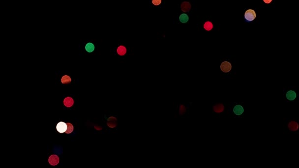 Luci Sfocate Lampade Multicolori Ghirlanda Natale — Video Stock