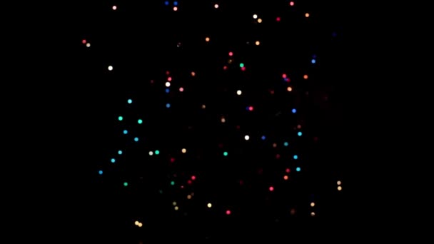 Luces Borrosas Lámparas Multicolores Guirnalda Navidad — Vídeo de stock