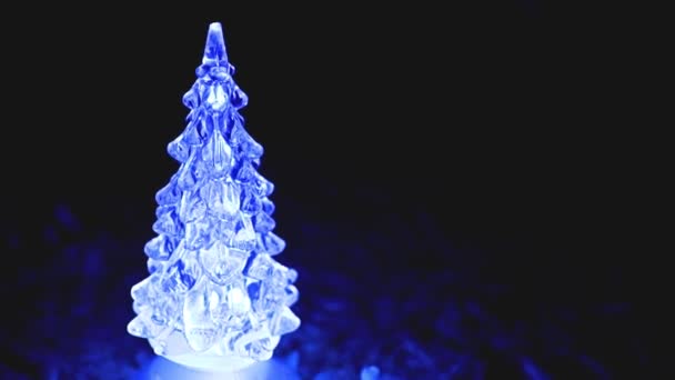Luzes Brilho Borradas Brinquedos Decorativos Festivos Árvore Natal — Vídeo de Stock